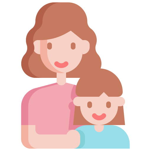 Mom, mother, kid, motherhood, daughter, woman, mothers day icon
